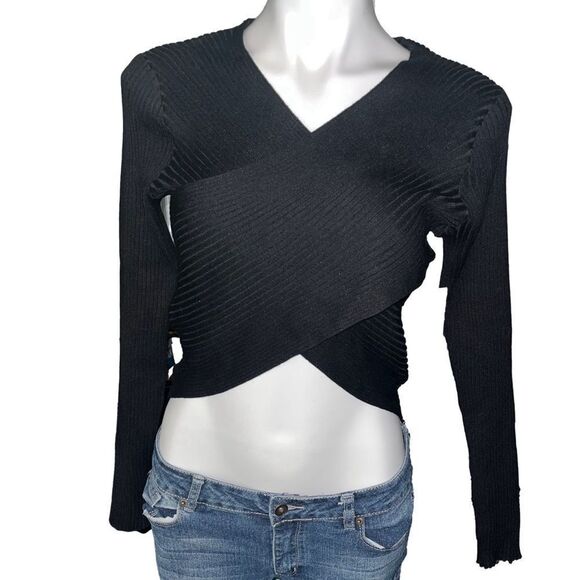 Almost famous ribbed faux wrapped top - Picture 1 of 3